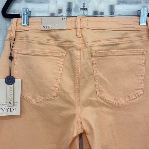NYDJ Size 8P 8 Petite Melon Orange Crop Capri Denim Jeans Mid Rise 17.5" Inseam - Picture 11 of 11